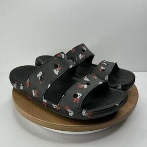Crocs Disney Womens Minnie Mouse Black Slides Sandals Size 11 Mens 9